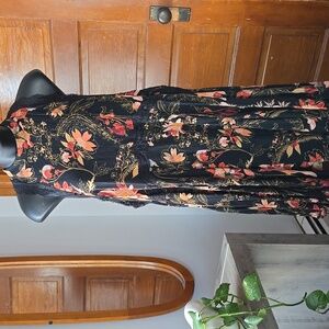 Free People Black and Pink Floral Dress